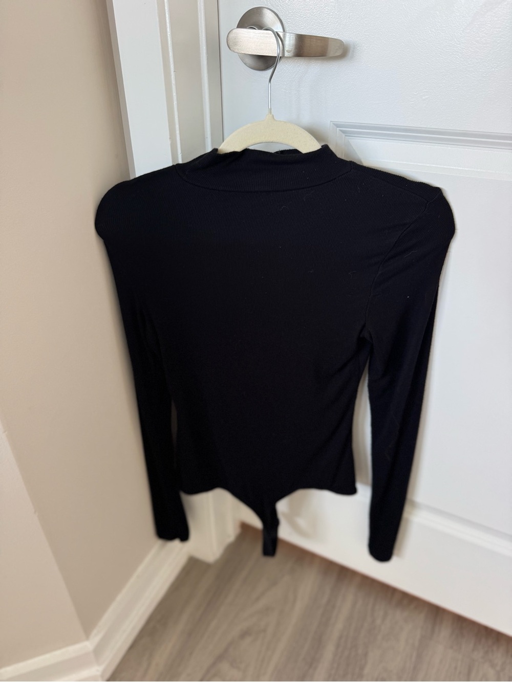 Black Long-Sleeve Guess Women's turtleneck bodysuit